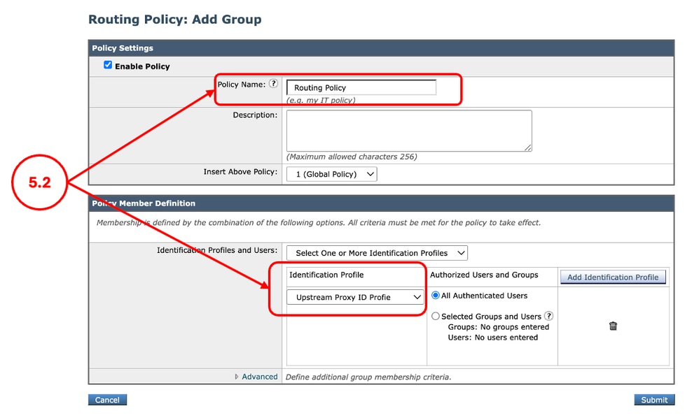 Image - Adding ID Profile to Routing Policy