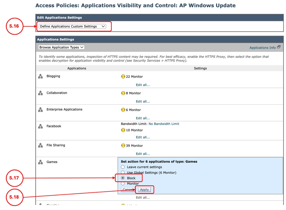 Image - Set One Application Action to Block