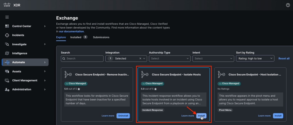 Isolate Host Workflow from Exchange