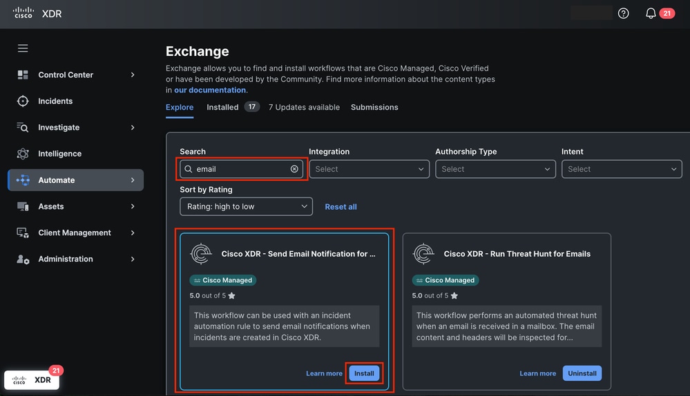 Send Email Notification Workflow from Exchange