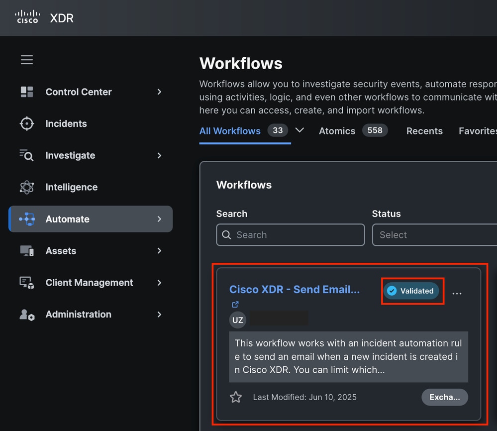 Workflow Validated Status