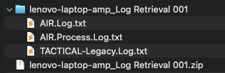 Log files list