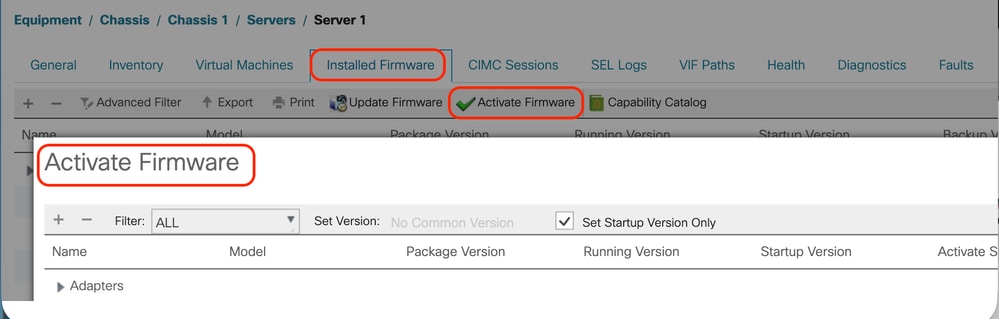 Set Individual Component Firmware Version