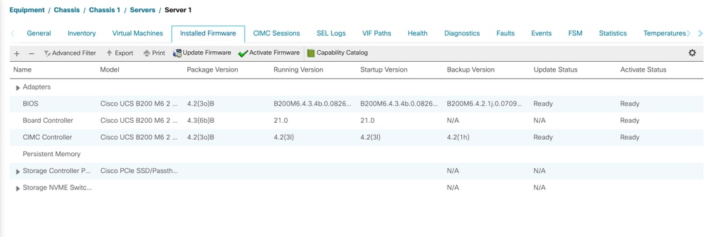 Server Installed Firmware