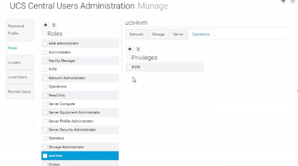 Role Configuration on UCS Central