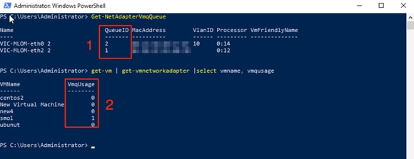 Verify VMQ is Active Via Powershell