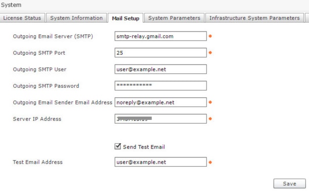 Jeg vil have At placere Underholde Configure UCSD 6.0 with SMTP Server from Google Suite - Cisco