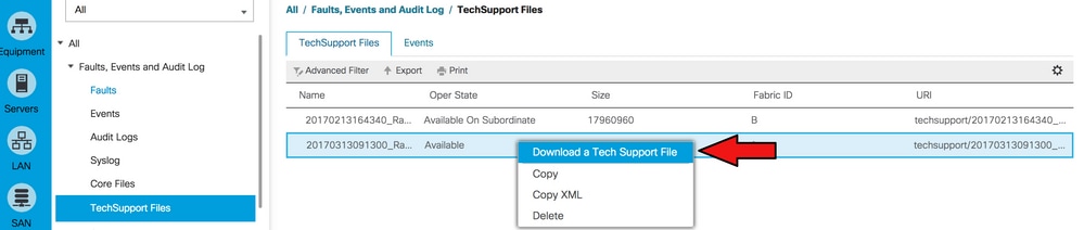 Select Download a Tech Support File