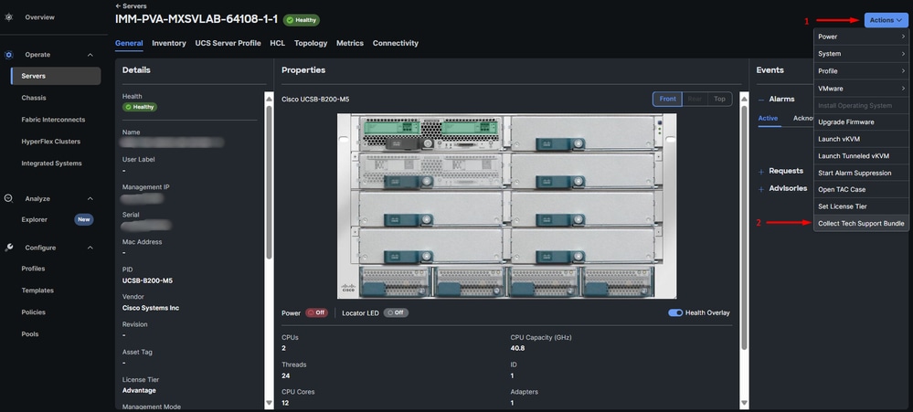 Collect Tech Support Bundle Intersight