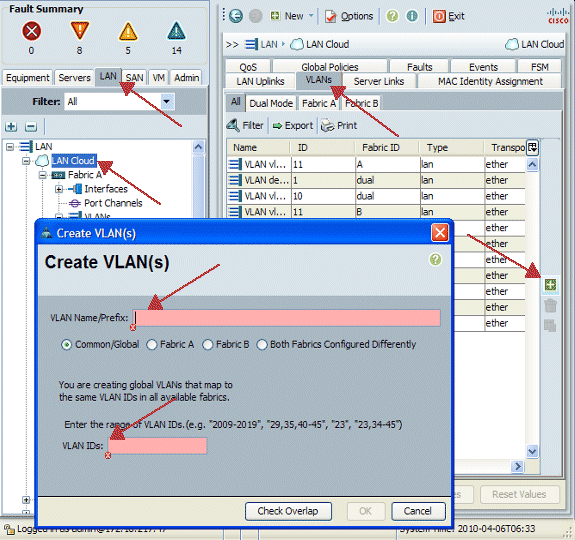 VLAN 作成画面