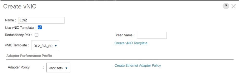 Using VNIC temp Eth2