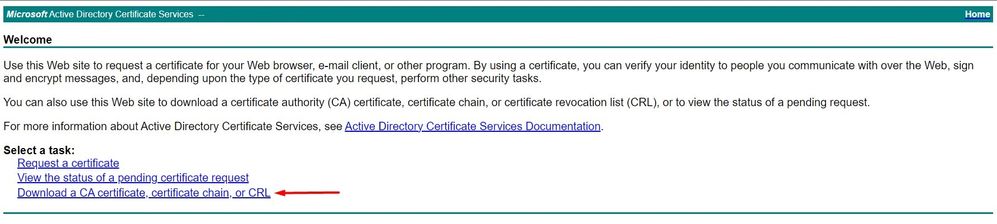 Download a Certificate Chain from CA