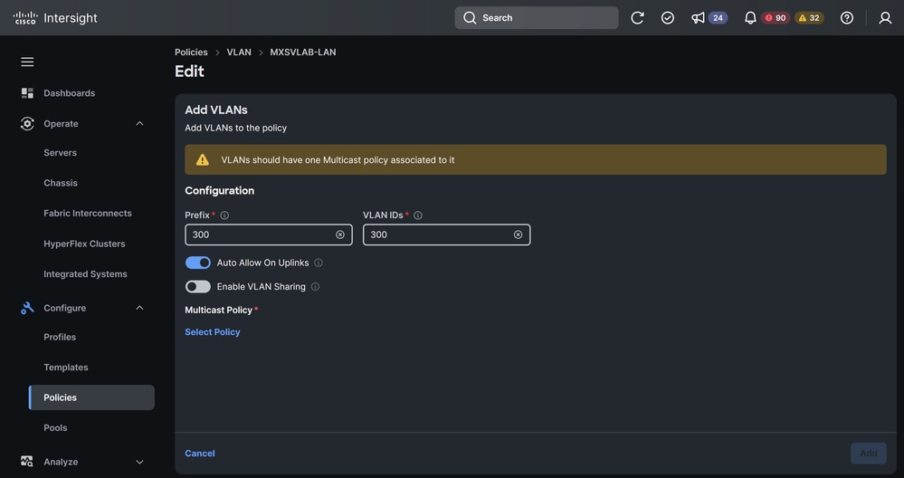 Add VLANs