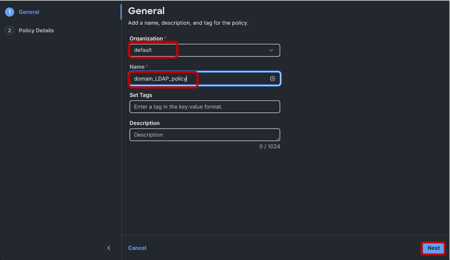 Choose your desired Organization