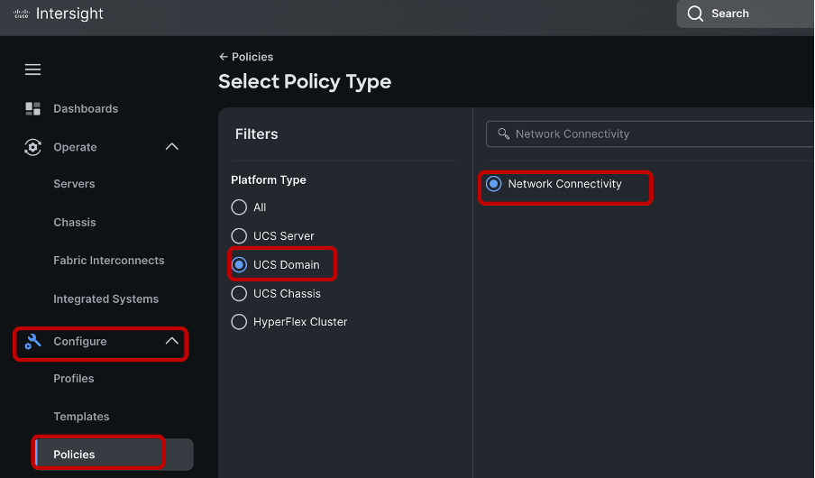Select the Configure menu