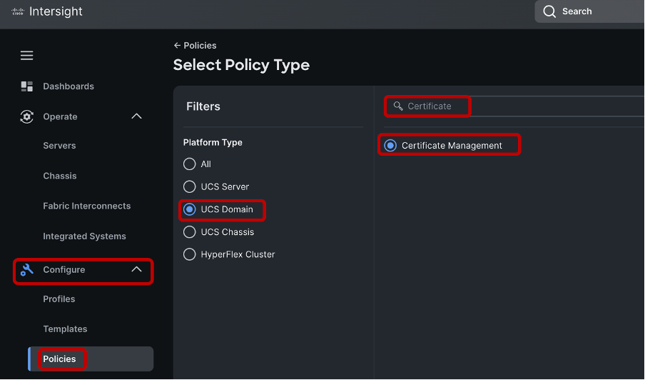 Configure Certificate Management Policy