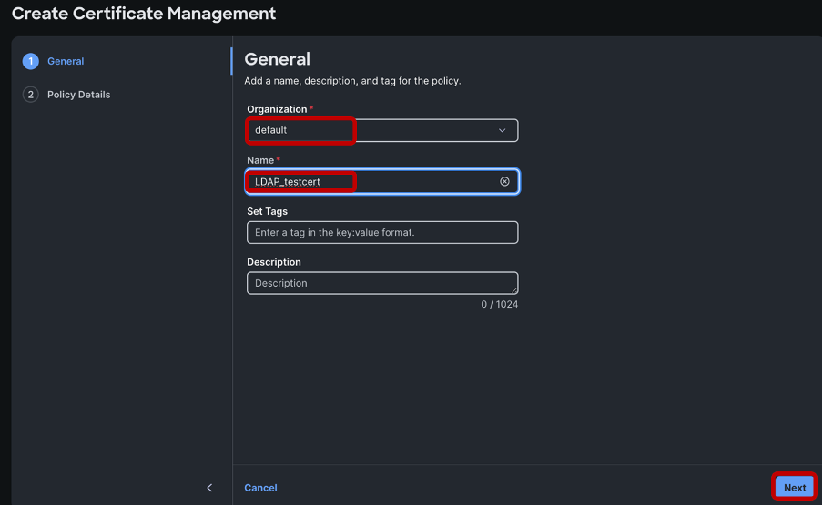 Select the appropriate organization