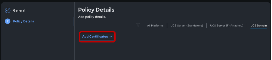 Select Add Certificates