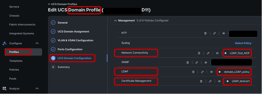 UCS Domain Configuration reference