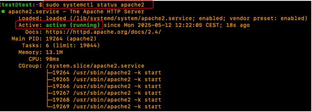 Verify the Apache Server