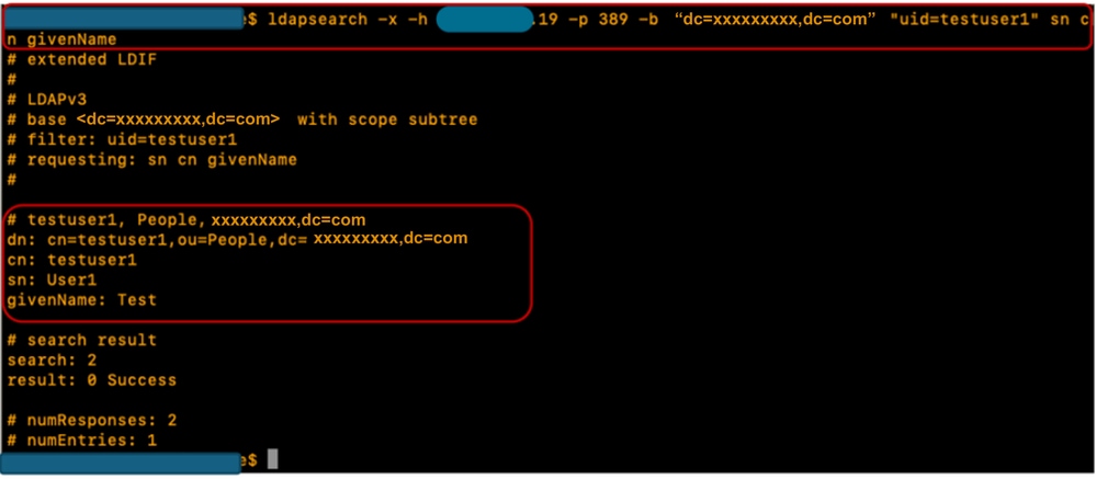 Test the local LDAP login