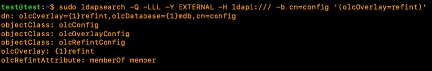 Verification command output