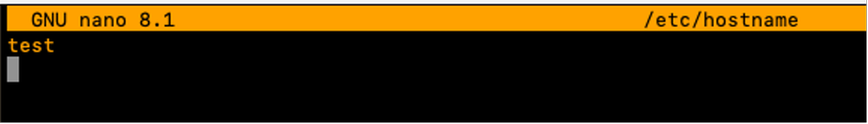 Update the hostname file by replacing the contents