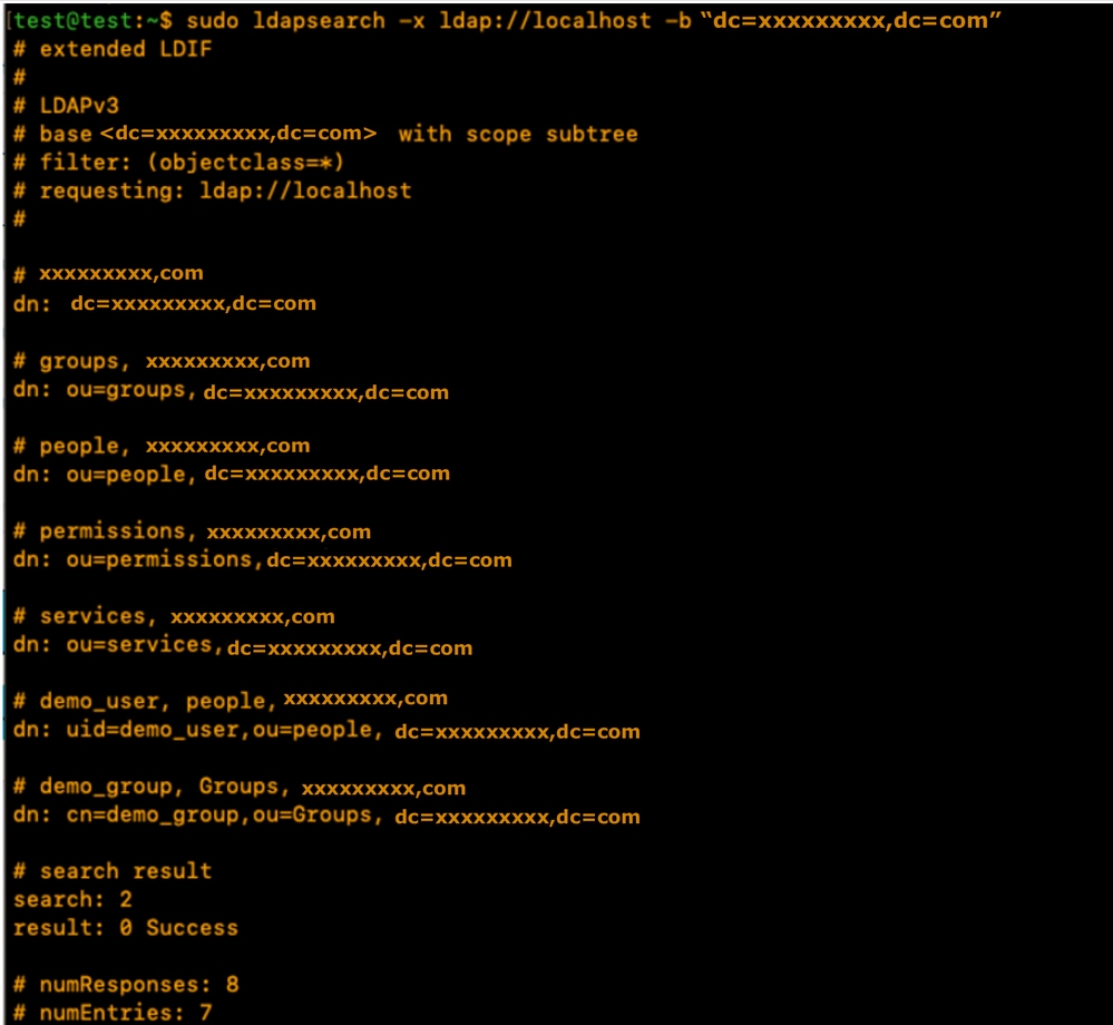 Local LDAP server test