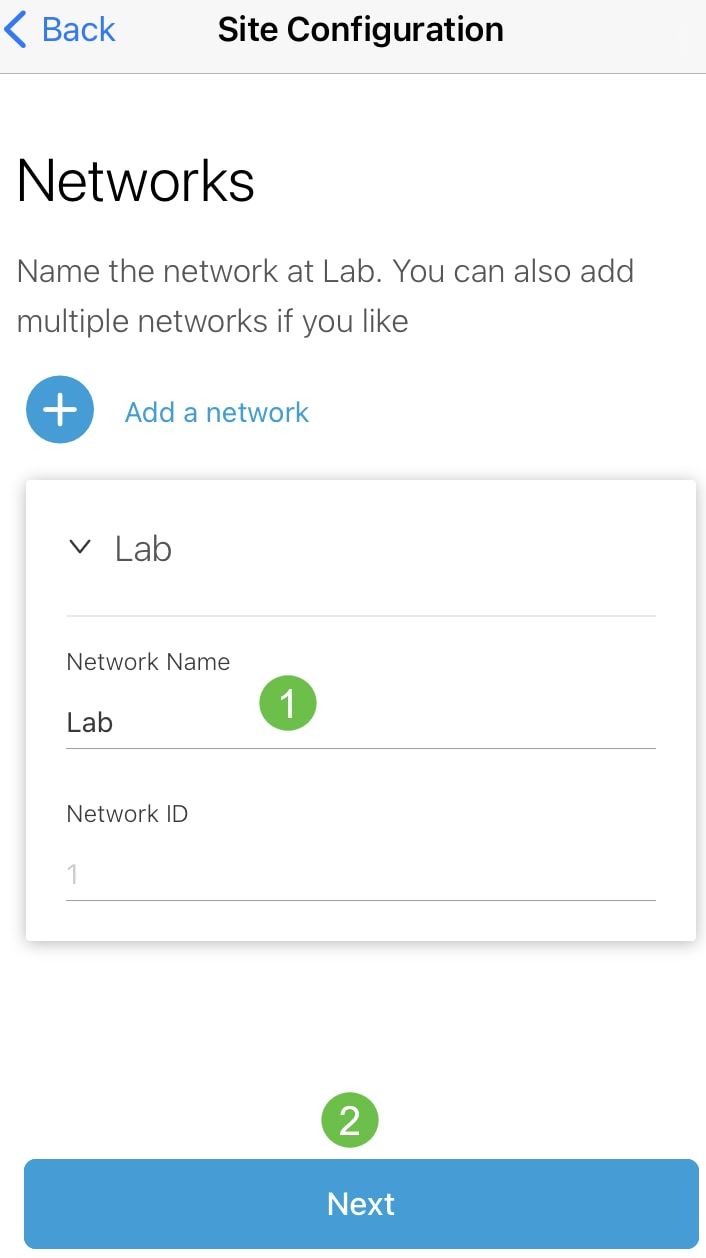 Enter a Network Name and click Next. 