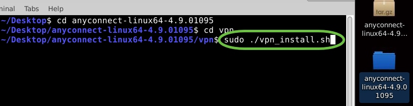 Type sudo ./vpn_install.sh