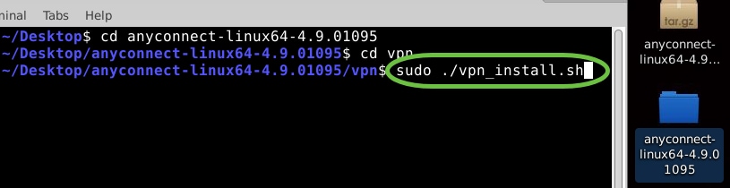 اكتب sudo ./vpn_install.sh