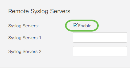 A screenshot snippet of the Remote Syslog section, a highlight indicates clicking the enable toggle.