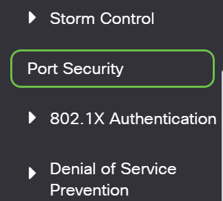 Scroll down and select Port Security.