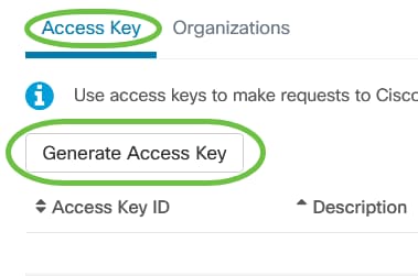 Scroll down towards the bottom of the page to see the Access Key tab. Click on Generate Access Key button to create a new Access Key.