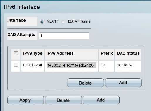 how to add ipv6 address to switch