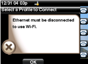 This image shows the Ethernet must be disconnected to use WiFi. 