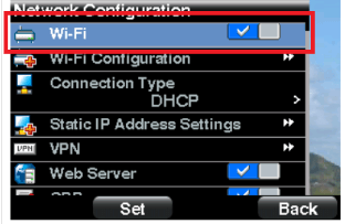 This image shows the Wi-Fi is enabled.