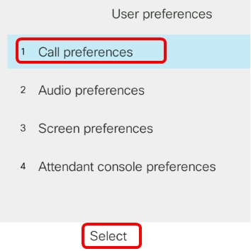 Select "Call preferences" 