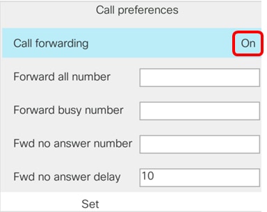 Switch Call forwarding option to "On"