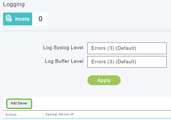 If you would like the logs to be sent to a remote server, click Add Server. 