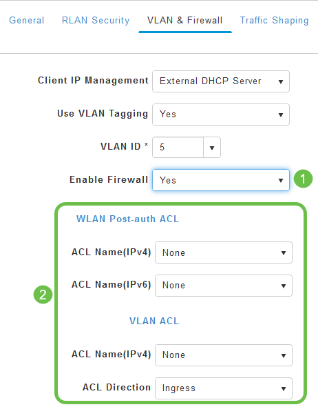 You can select Enable Firewall if you want to configure Access Control Lists (ACLs) which allows you to allow or reject access for specific IP addresses or VLANS. This is used if someone is plugging into the network port device to connect to the network. 
