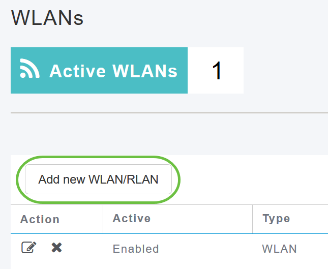 Click on Add New WLAN/RLAN.