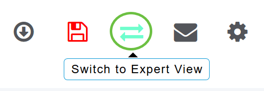 Click on the bidirectional arrow symbol at the top of the web user-interface (UI) to Switch to Expert View.