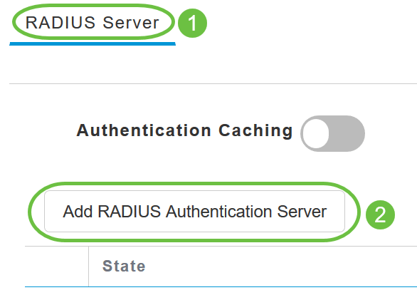 Navigate to RADIUS Server section. Click on Add RADIUS Authentication Server. 