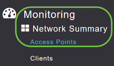 Navigate to Monitoring > Network Summary > Access Points. 