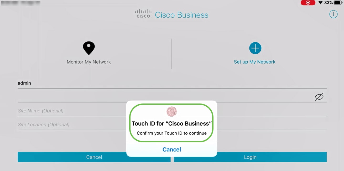 Cisco Mobile App support Touch ID for user authentication.