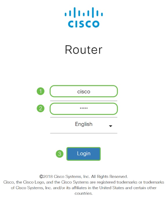 When the sign-in page appears, enter the default username cisco and the default password cisco. Both the username and password are case sensitive. 