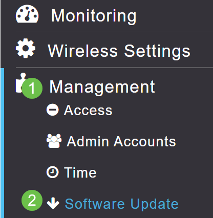 On the Web User Interface (UI) of your Primary AP, navigate to Management > Software Update. 
