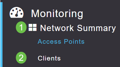 Under Monitoring, navigate to Network Summary > Clients. 