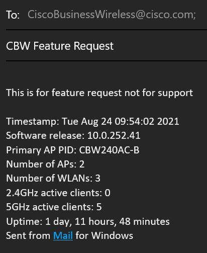 Simply fill out the feature that you would like to see added to CBW and send the email off to us!